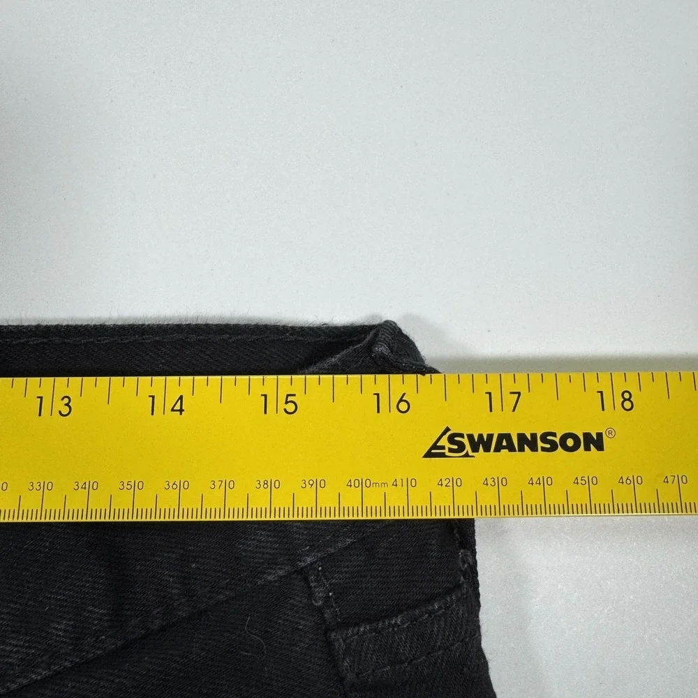 Levis 501 Mens Jeans 33x34 Black Straight Leg Button Fly Denim Classic Casual